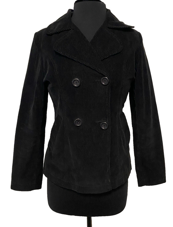 Wills Sport Jackets & Blazers - Black Double-Breasted Women's Corduroy Jacket